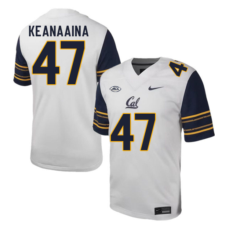 California Golden Bears #47 Aidan Keanaaina ACC Conference College Football Jerseys Stitched-White